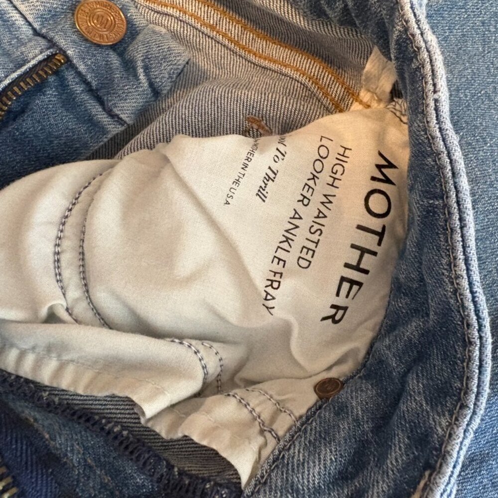 MOTHER Jeans High Waisted Looker Jeans Ankle Fray size 26 - Picture 7 of 9